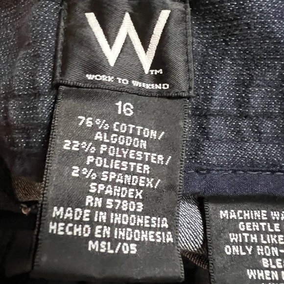 W Work To Weekend Blue Jeans Womens 16 Wide Leg Mid Rise Pocket Relaxed - Picture 10 of 11